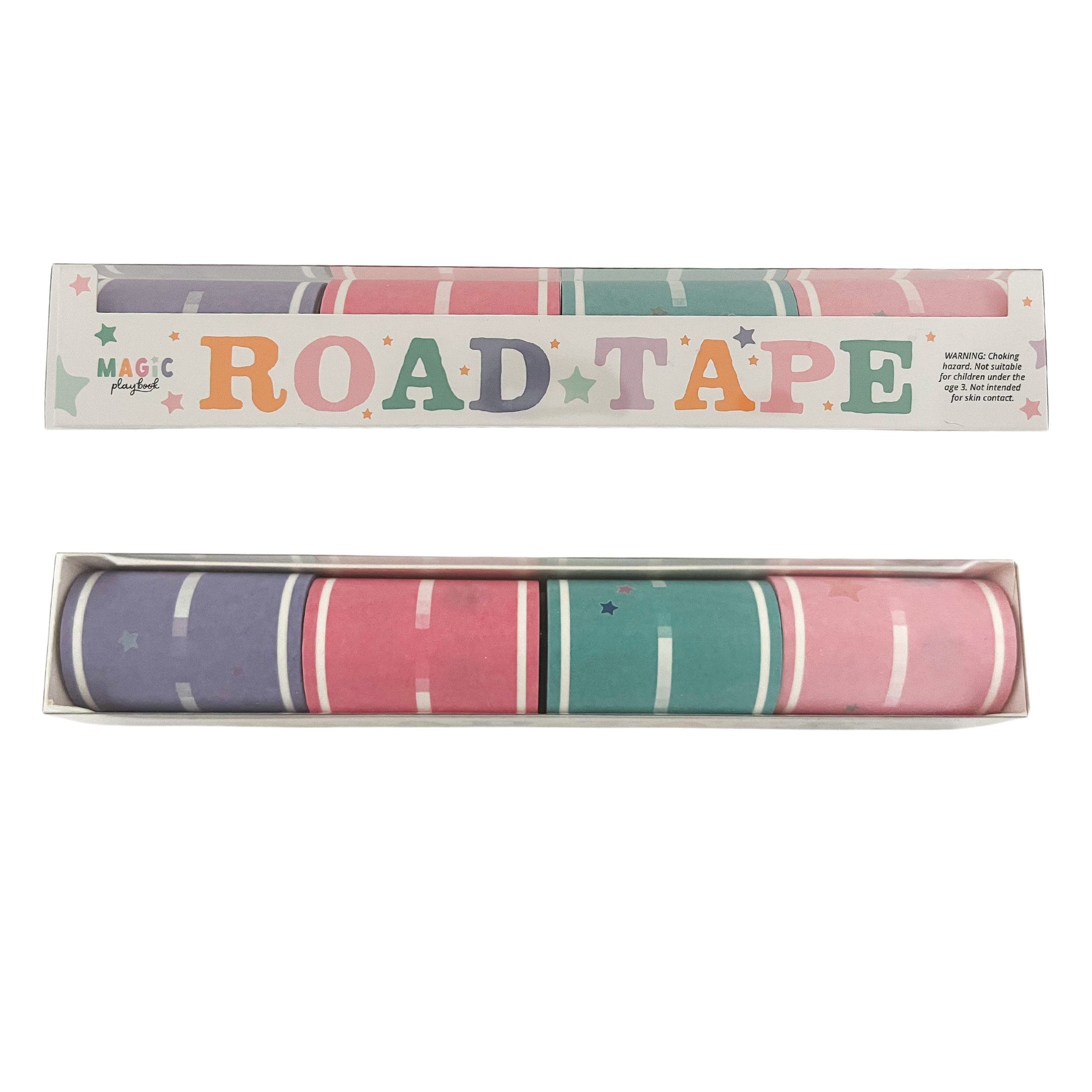Pastel Colored Play Road Tape (Set Of 4 Rolls)